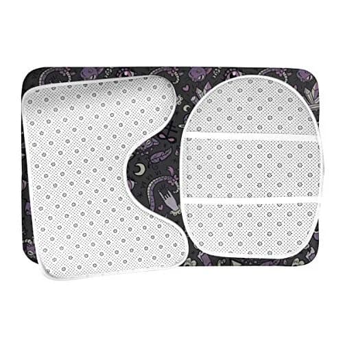 YEGFTSN Purple Black Goth Spooky Bathroom Rugs Set 3 Pcs Non Slip Absorbent thumbnail 6
