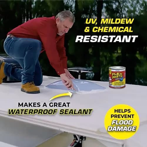Flex Paste Waterproof Sealant Cartridge 255g (9 oz) | Blocks Water & Air, Paintable Rubberized Barrier thumbnail 6