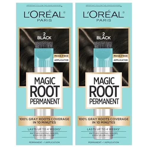 L'Oreal Paris Magic Root Permanent Hair Color Kit 2 Black, 10-Minute Gray Coverage (Pack of 2) thumbnail 1