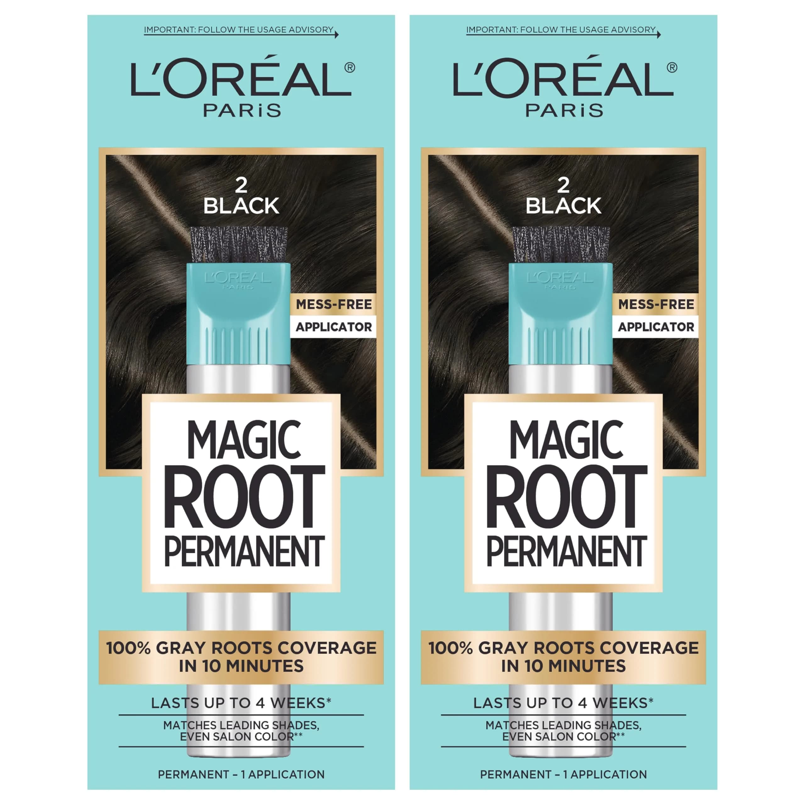 L'Oreal Paris Magic Root Permanent Hair Color Kit - 7 Dark Blonde, 10-Minute Gray Coverage — 2 Black
