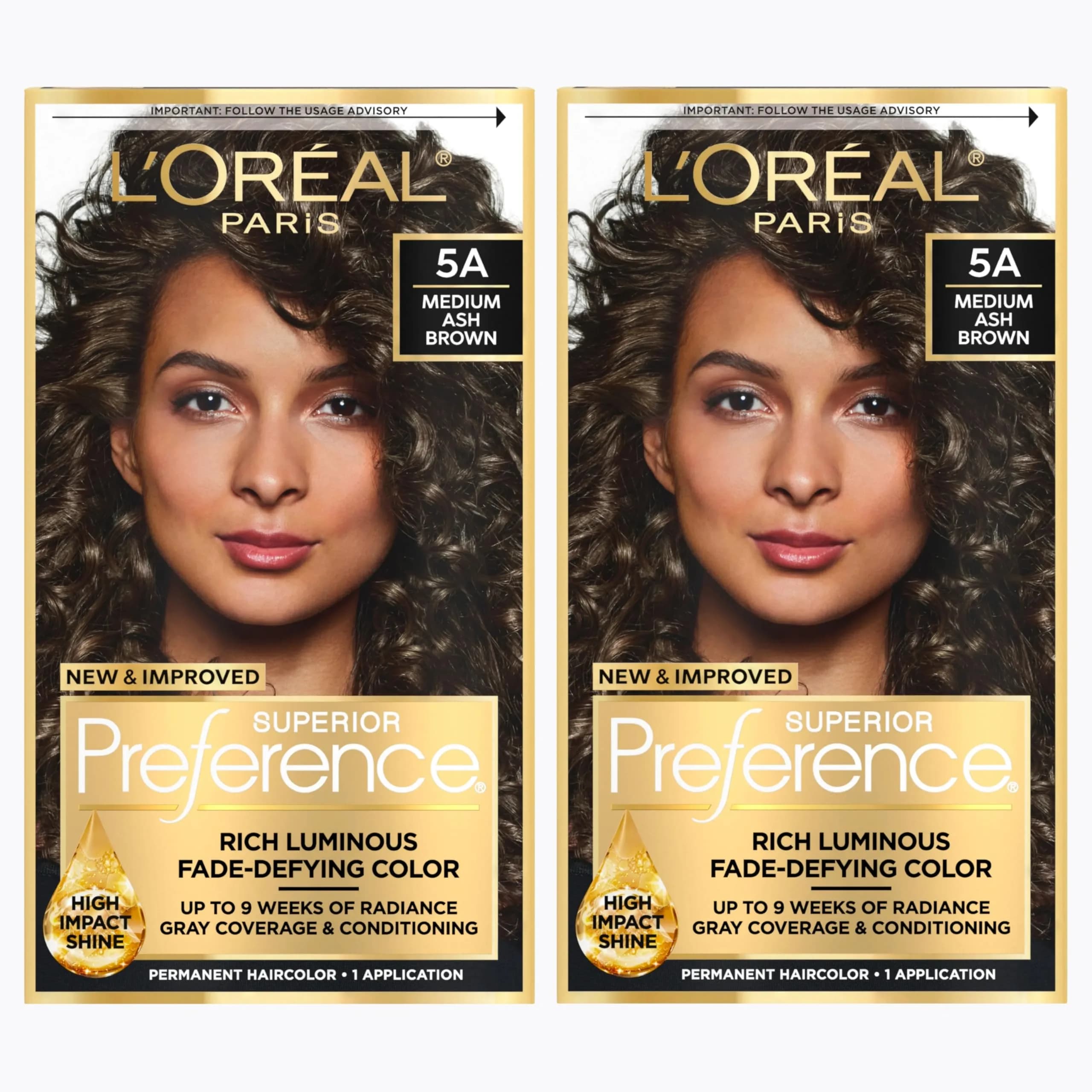 L'Oreal Paris Superior Preference Permanent Hair Color 5A Medium Ash Brown | Fade-Defying Radiance & Gray Coverage — Blacks & Browns