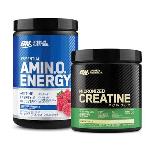 Optimum Nutrition Amino Energy Pre Workout Powder with BCAA & Micronized Creatine Monohydrate, Unflavored, 60 Servings (30 Servings + 30 Servings Bundle) thumbnail 1