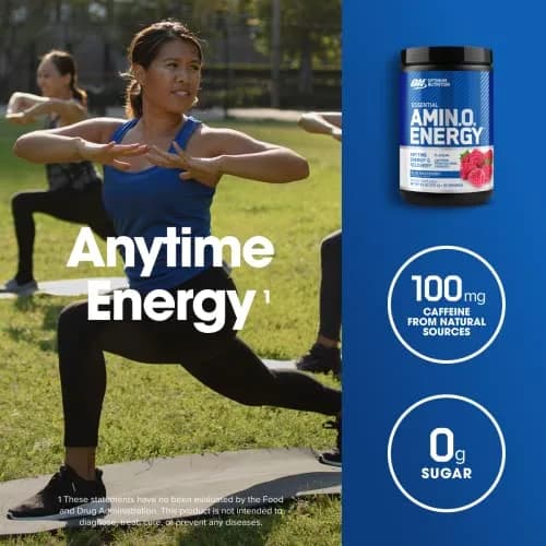 Optimum Nutrition Amino Energy Pre Workout Powder with BCAA & Micronized Creatine Monohydrate, Unflavored, 60 Servings (30 Servings + 30 Servings Bundle) thumbnail 4
