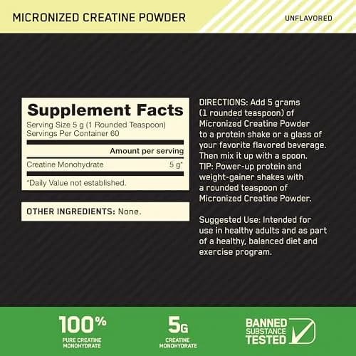 Optimum Nutrition Amino Energy Pre Workout Powder with BCAA & Micronized Creatine Monohydrate, Unflavored, 60 Servings (30 Servings + 30 Servings Bundle) thumbnail 3