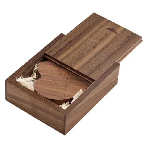 FEWINA 32GB Walnut Wood Heart USB 3.0 Flash Drive with Gift Box | High-Speed Data Storage thumbnail 8