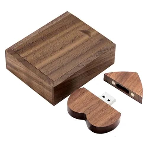 FEWINA 32GB Walnut Wood Heart USB 3.0 Flash Drive with Gift Box | High-Speed Data Storage thumbnail 9