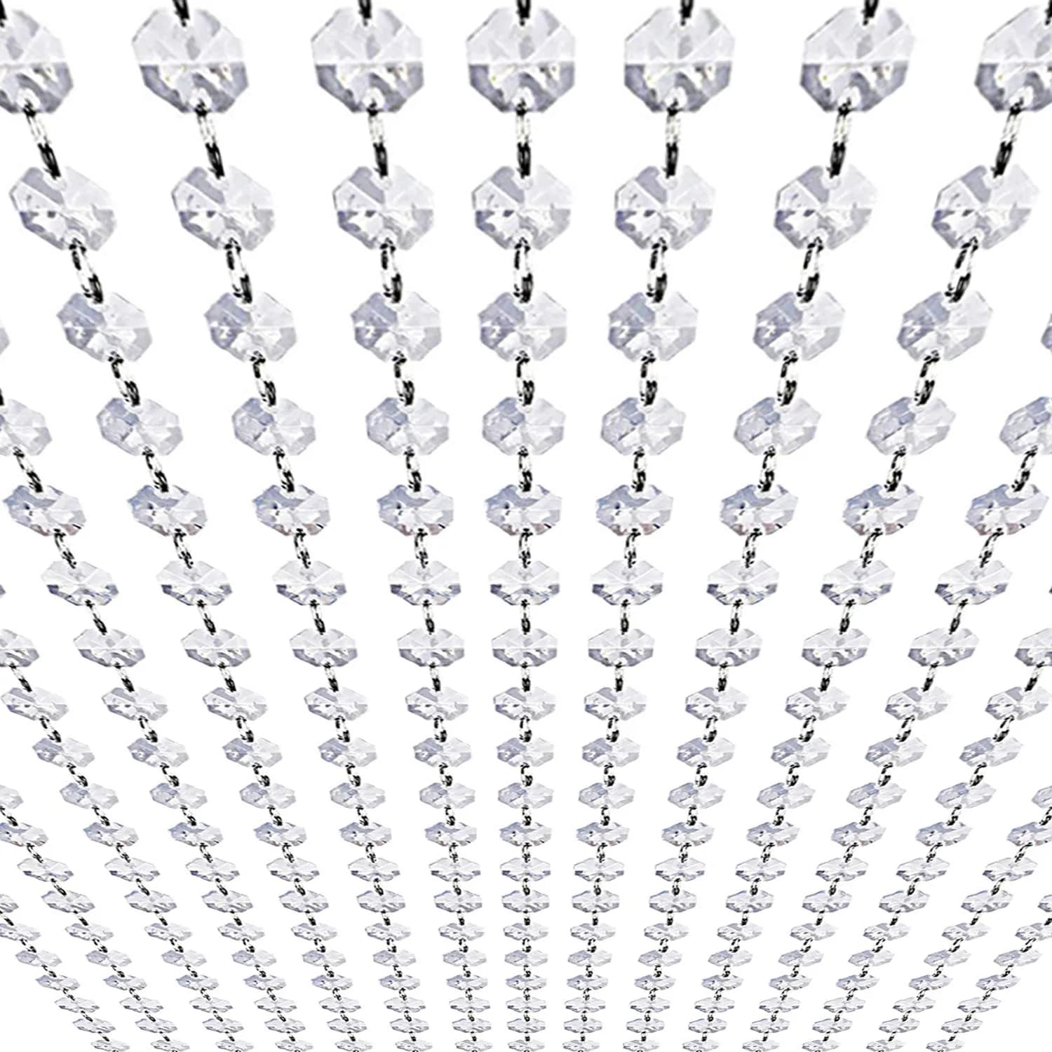 KinHom Acrylic Crystal Garland Strands 99ft | Elegant Hanging Bead Chain for Weddings & Christmas - main product image