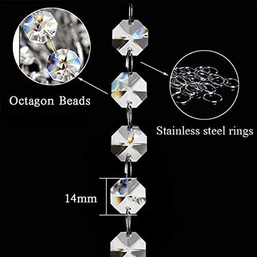 KinHom Acrylic Crystal Garland Strands 99ft | Elegant Hanging Bead Chain for Weddings & Christmas thumbnail 3