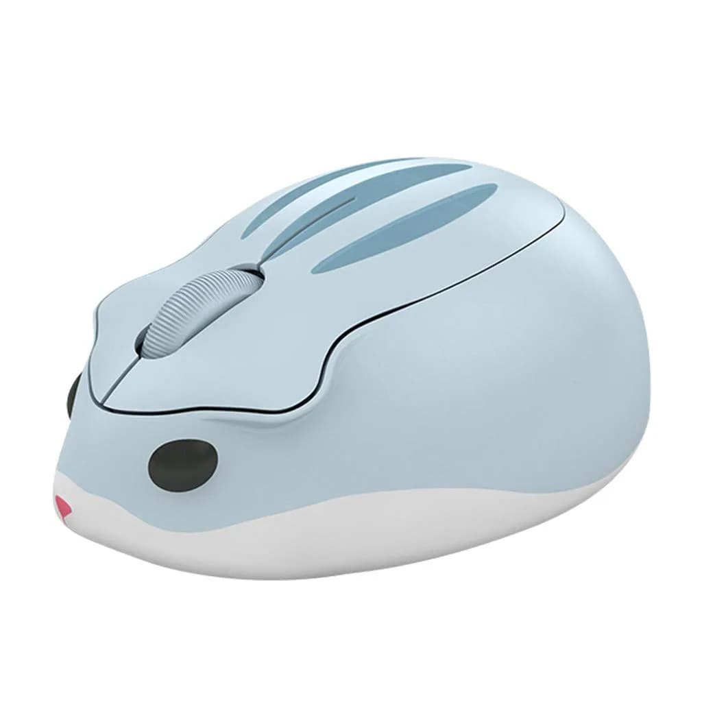 SHARE SUNSHINE Cute Hamster Wireless Mouse Pink | 1200 DPI Optical Sensor, 2.4GHz Wireless, Ergonomic Design — Blue