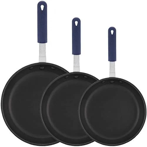 Tiger Chef Nonstick Frying Pan Set - 7", 8", 10" | Commercial Aluminum Skillets with Silicone Sleeve thumbnail 1