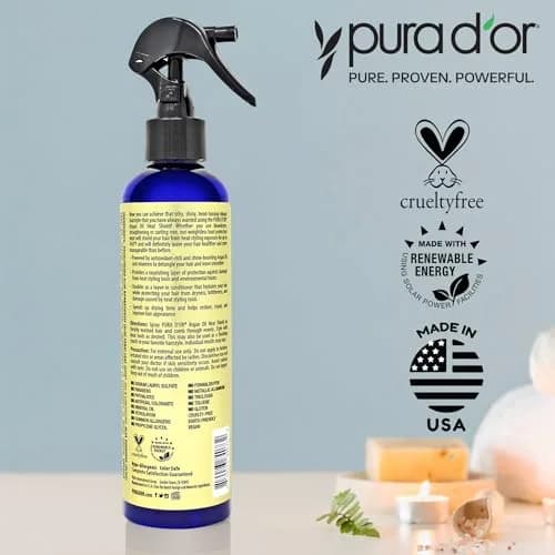 PURA D'OR Argan Oil Heat Shield Protectant Spray 237ml (8 Fl Oz) | Protects Up To 450º F From Heat Styling thumbnail 5