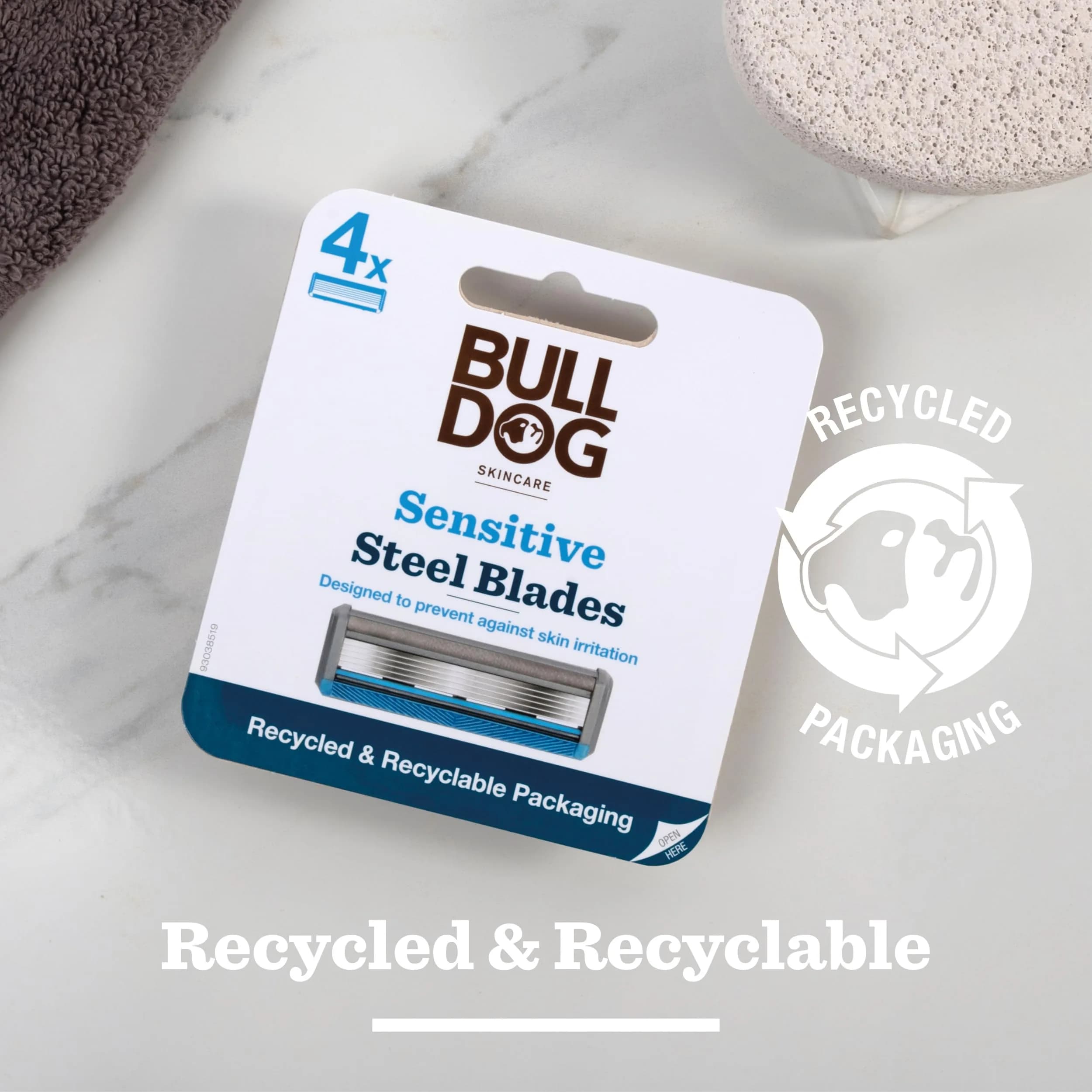 Bulldog Skincare - Sensitive Steel Blades - Men's Razor Blade Refills (4 Pack) | Suitable for Sensitive Skin - view 5