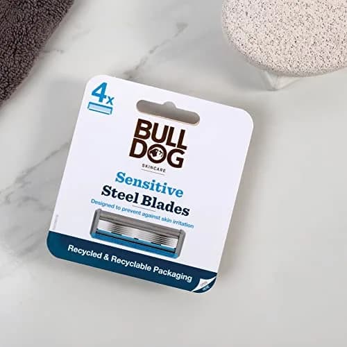 Bulldog Skincare - Sensitive Steel Blades - Men's Razor Blade Refills (4 Pack) | Suitable for Sensitive Skin thumbnail 7