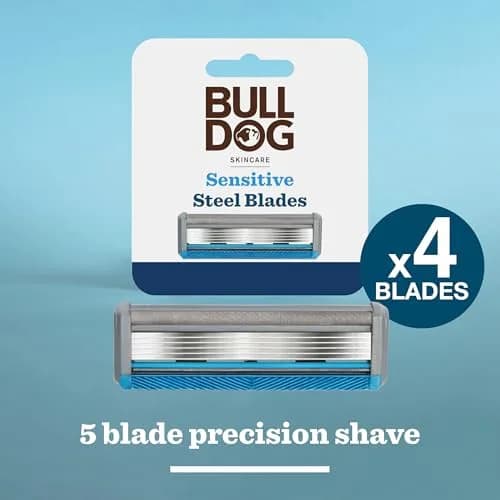 Bulldog Skincare - Sensitive Steel Blades - Men's Razor Blade Refills (4 Pack) | Suitable for Sensitive Skin thumbnail 2