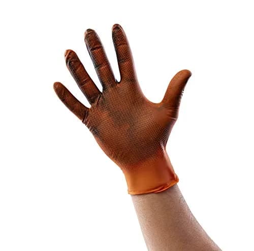 Venom Steel Orange Nitrile Gloves, 8 mil Thick, 50 Count | Heavy Duty Grip & Puncture Resistance thumbnail 4