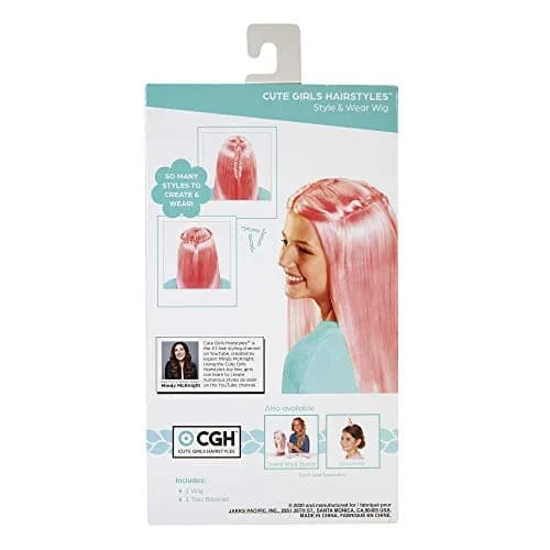 JAKKS Pacific Pink Wig - Straight Hair Style for Girls | Easy to Style & Wear thumbnail 6