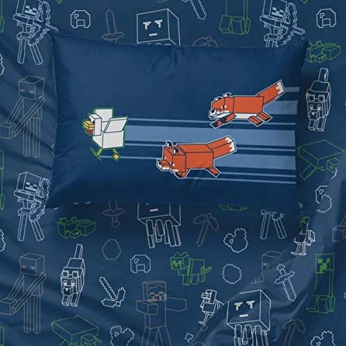 Jay Franco Minecraft 5 Piece Twin Bedding Set | Reversible Comforter, Sheets & Pillowcases | Officially Licensed thumbnail 5