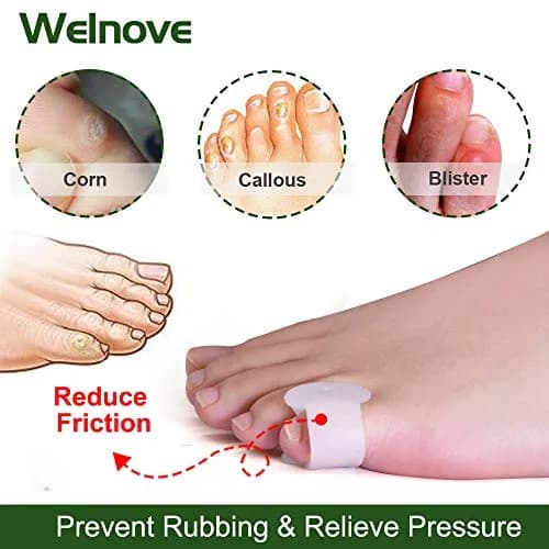 Welnove Gel Toe Separator, Pinky Toe Spacers, Little Toe Cushions | Prevents Rubbing & Relieves Pressure thumbnail 3