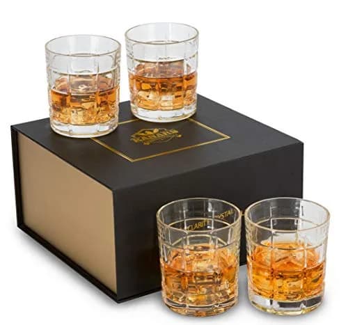 KANARS Crystal Glass Whiskey Tumbler 10 Oz | Lead-Free Crystal, Elegant & Durable thumbnail 1
