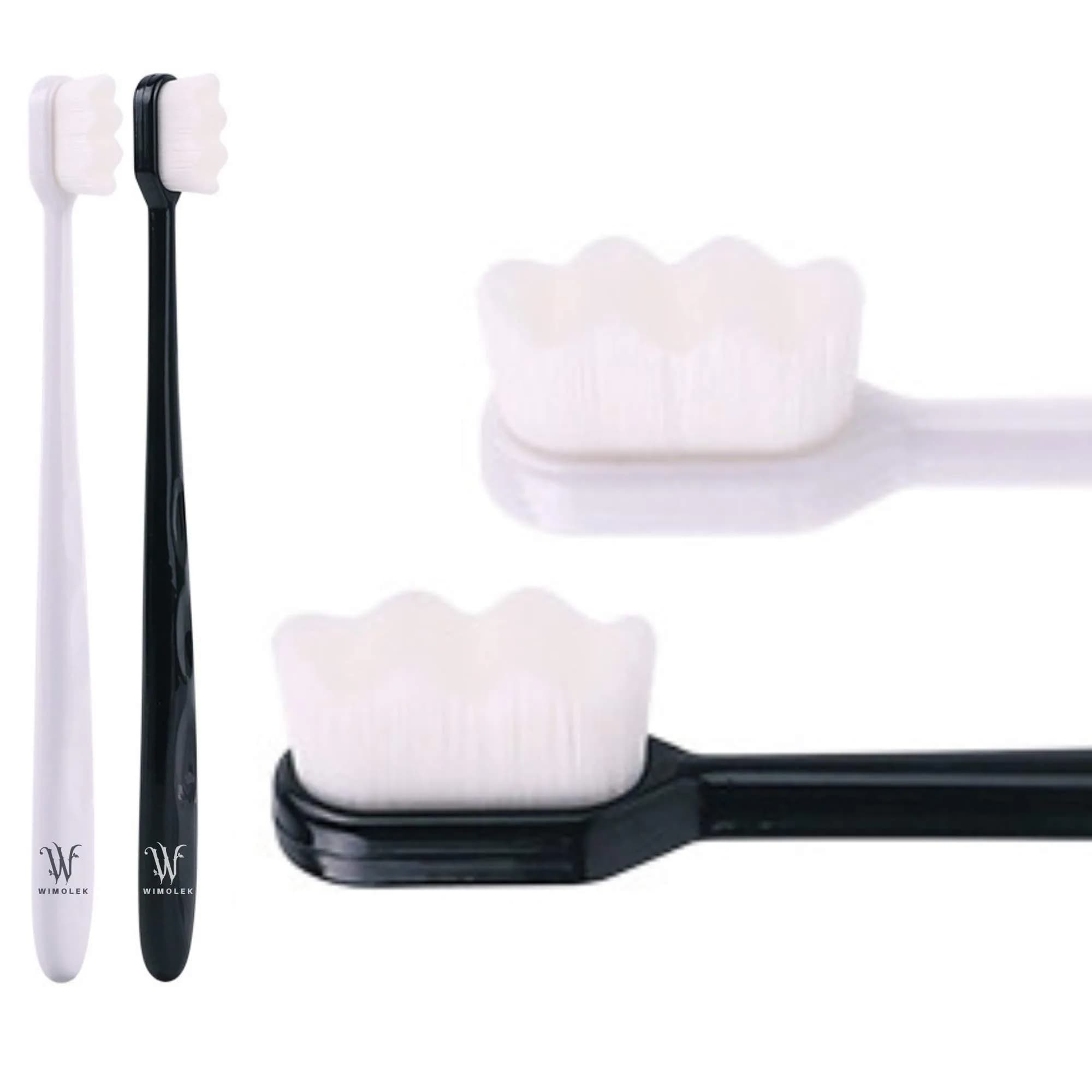 Wimolek Extra Soft Toothbrush 2 Pack | 20,000+ Ultra Soft Nano Bristles for Sensitive Gums & Teeth — White