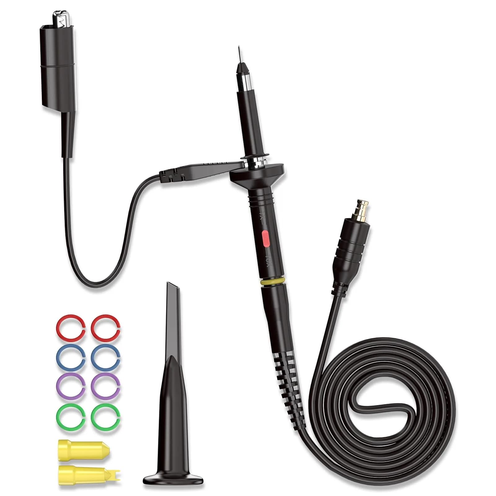 Goupchn P6100 Oscilloscope Probe 100MHz 1X/10X Attenuation 2-Pack | Precision Measuring Tool for Indian Labs — MCX Probe X1/X10