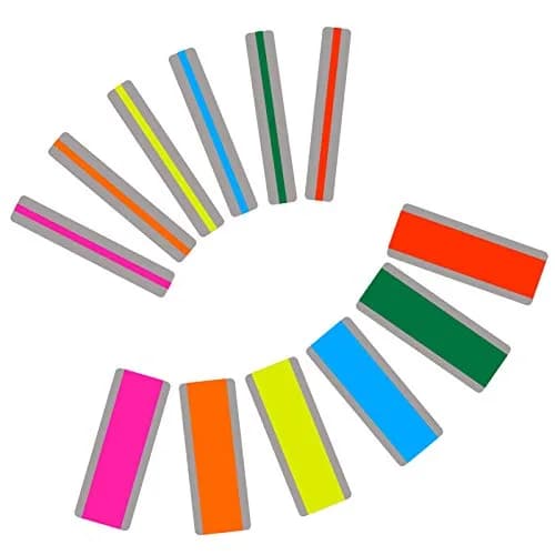 WEDTYGH Guided Reading Strips for Dyslexia 19cm x 7cm (Large) & 19cm x 3cm (Small) | 12 Pieces, 6 Colors, PVC Plastic thumbnail 1