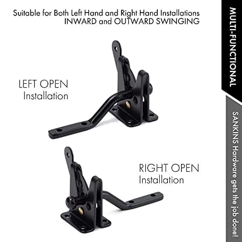 SANKINS Self Locking Gate Latch for Wooden Fence | Gravity Lever Lock, 1pcs, Heavy Duty Iron thumbnail 2