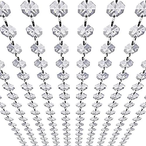 KinHom 33ft K9 Glass Crystal Garland Strands - Hanging Bead Chain for Wedding & Christmas Decor thumbnail 1