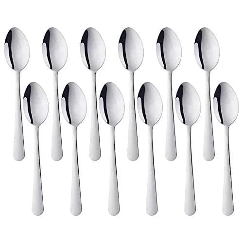 QOBIMOON 12-Piece Stainless Steel Teaspoon Set | Durable, Dishwasher Safe, 14.9 cm | Silver thumbnail 1