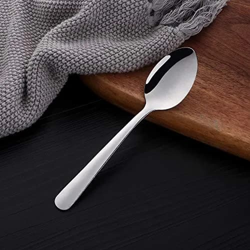 QOBIMOON 12-Piece Stainless Steel Teaspoon Set | Durable, Dishwasher Safe, 14.9 cm | Silver thumbnail 4