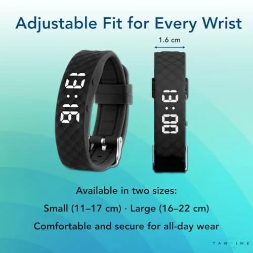 Tabtime Vibrating Alarm Wristband - Silent Reminder Watch for Adults & Kids | Up to 10 Reminders Daily thumbnail 4