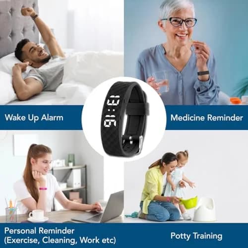 Tabtime Vibrating Alarm Wristband - Silent Reminder Watch for Adults & Kids | Up to 10 Reminders Daily thumbnail 3