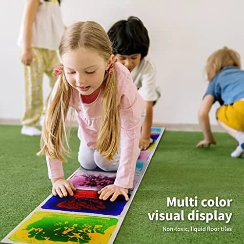 LONGKING Sensory Tiles for Children 12" x 12" | Liquid Floor Tiles for Autism & Play thumbnail 2