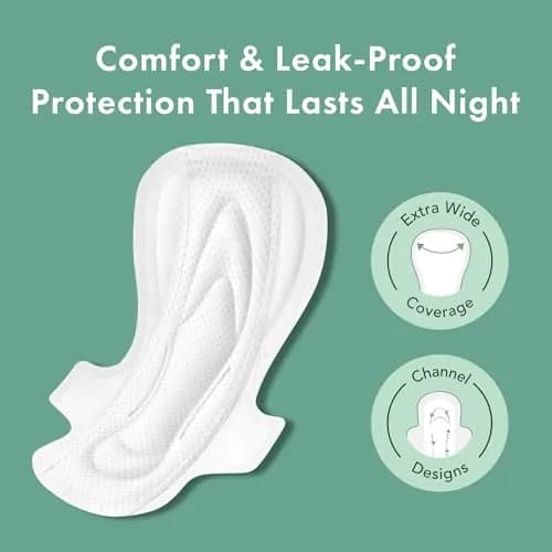 Rael Organic Cotton Cover Sanitary Pads XL Overnight, 12 Count | Hypoallergenic & Breathable for Sensitive Skin thumbnail 2