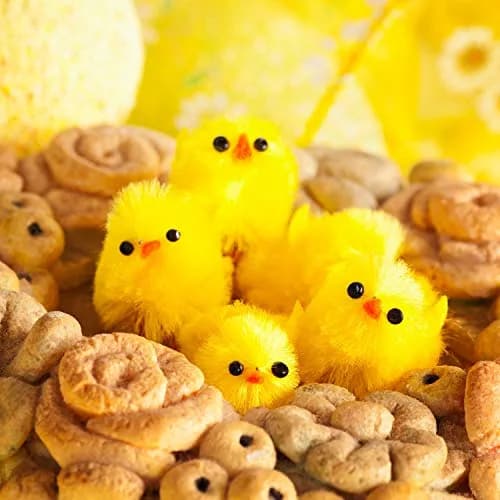 TUPARKA Mini Easter Chicks 3cm (1.2 inch) Pack of 12 | Cute Chenille Decorations for Easter Party thumbnail 4