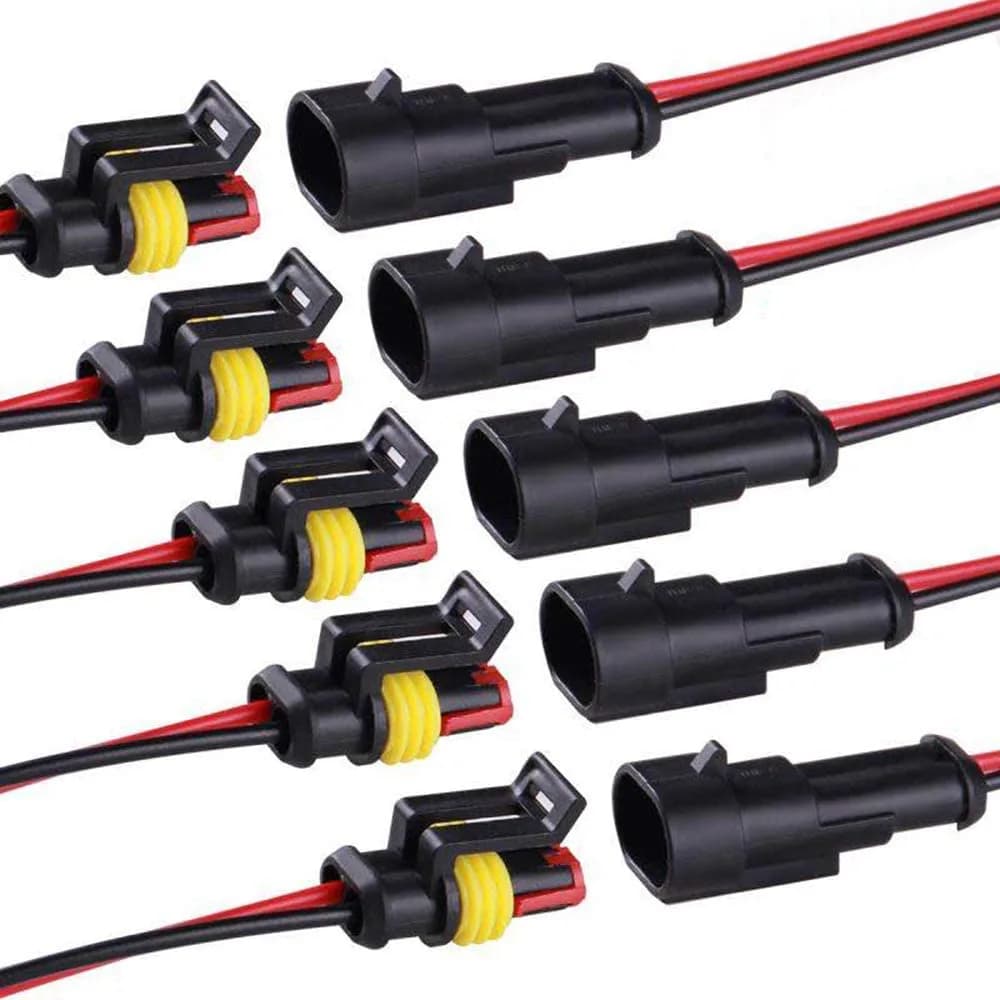 G 2 Pin Waterproof Connector 5 Kit | IP67 Rated Electrical Connectors for Automotive and Marine Use - main product image