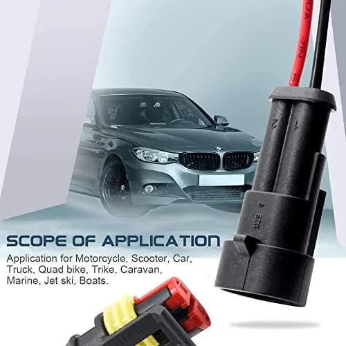 G 2 Pin Waterproof Connector 5 Kit | IP67 Rated Electrical Connectors for Automotive and Marine Use thumbnail 7