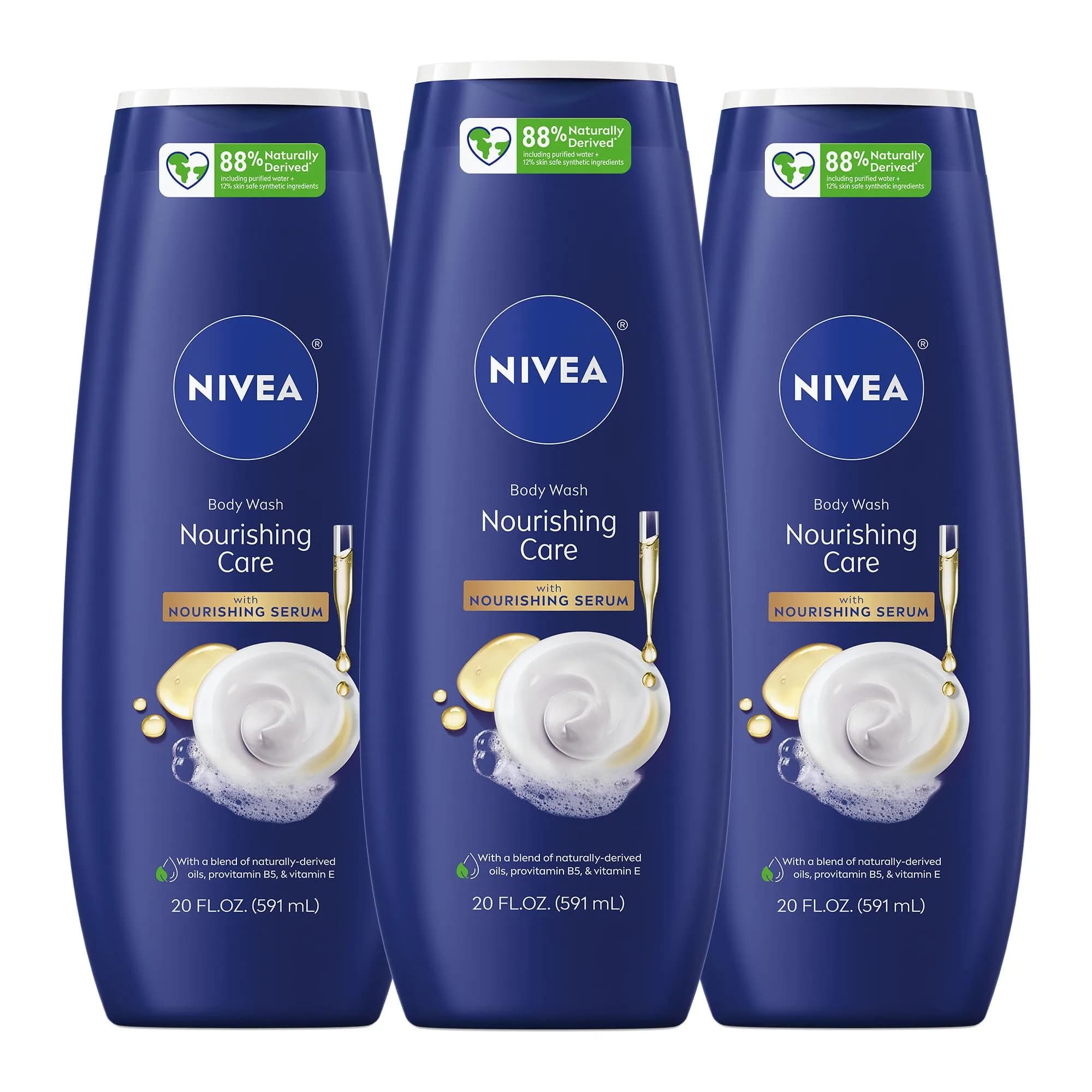 NIVEA Nourishing Shea Butter Body Wash with Nourishing Serum 591ml (20 Fl Oz) | Hydrates Dry Skin — 60 Fl Oz