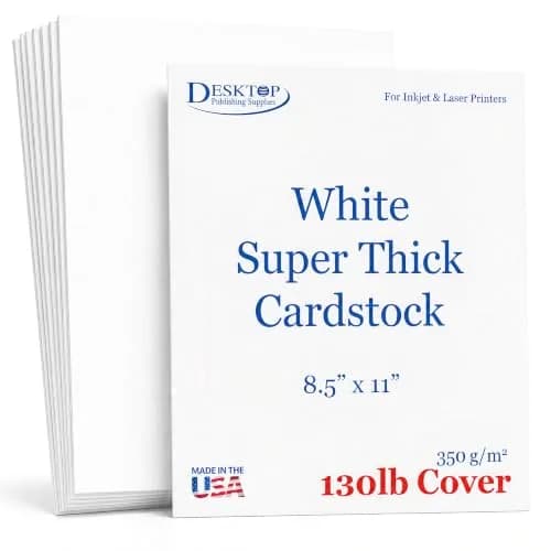 Desktop Publishing Supplies Extra Heavy Duty Bright White Cardstock 130lb Cover (350gsm) 8.5" x 11" - 100 Sheets | Ultra Heavy Matte Paper for Commercial Printing thumbnail 1