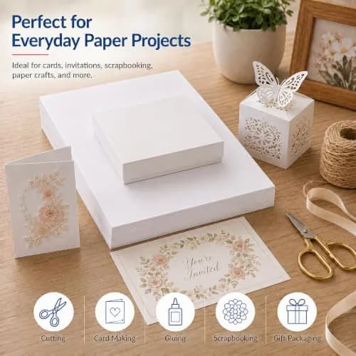 Desktop Publishing Supplies Extra Heavy Duty Bright White Cardstock 130lb Cover (350gsm) 40 Sheets 8.5" x 11" | Commercial Printing & Invitations thumbnail 5
