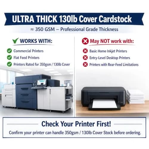 Desktop Publishing Supplies Extra Heavy Duty Bright White Cardstock 130lb Cover (350gsm) 40 Sheets 8.5" x 11" | Commercial Printing & Invitations thumbnail 7