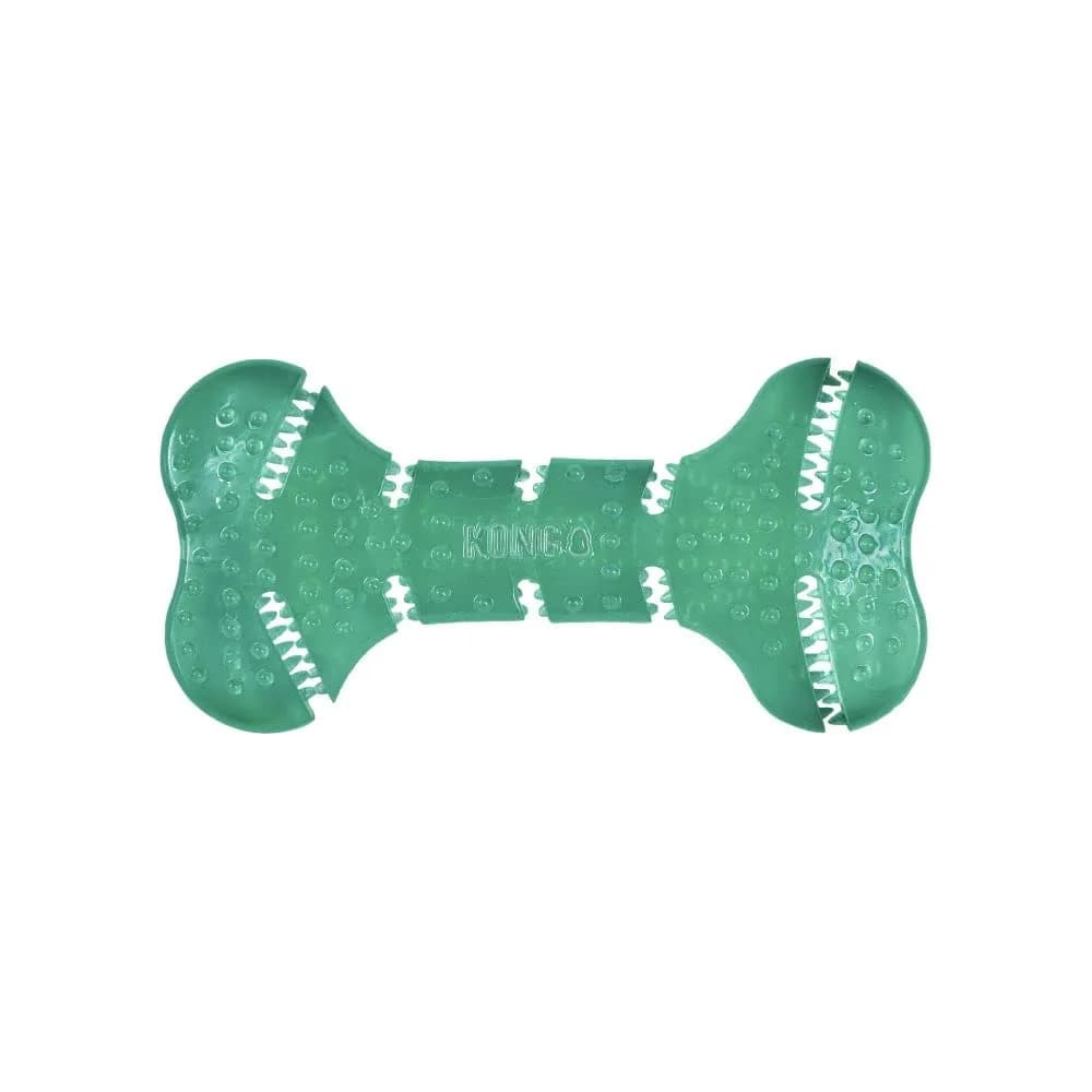 KONG Squeezz Dental Bone Chew Toy for Medium/Large Dogs | Flexible Teeth Cleaning Toy — Bone