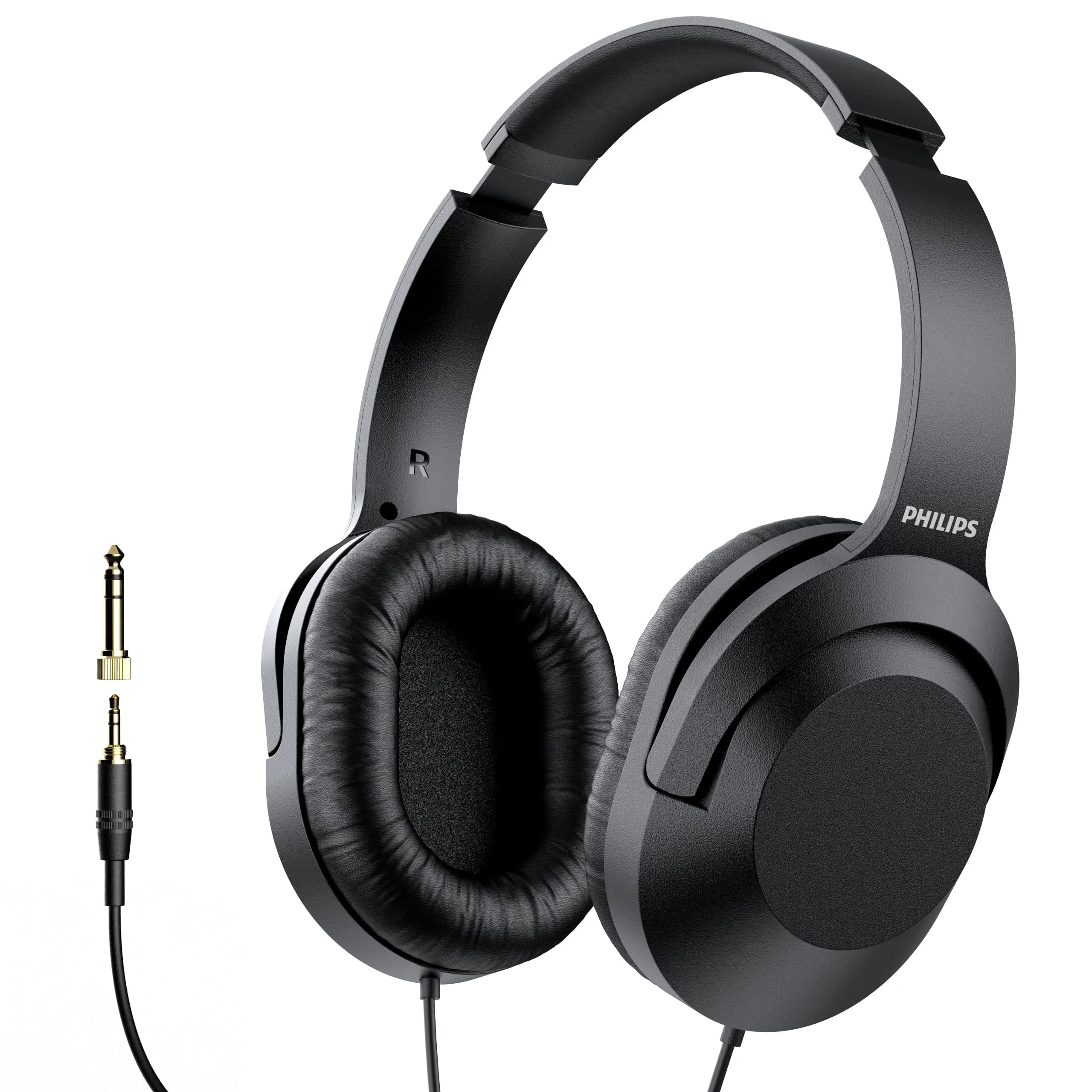 Philips Over Ear Wired Stereo Headphones with 6.3mm Adapter | 40mm Drivers for Clear Sound - main product image