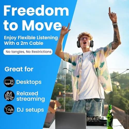Philips Over Ear Wired Stereo Headphones with 6.3mm Adapter | 40mm Drivers for Clear Sound thumbnail 3