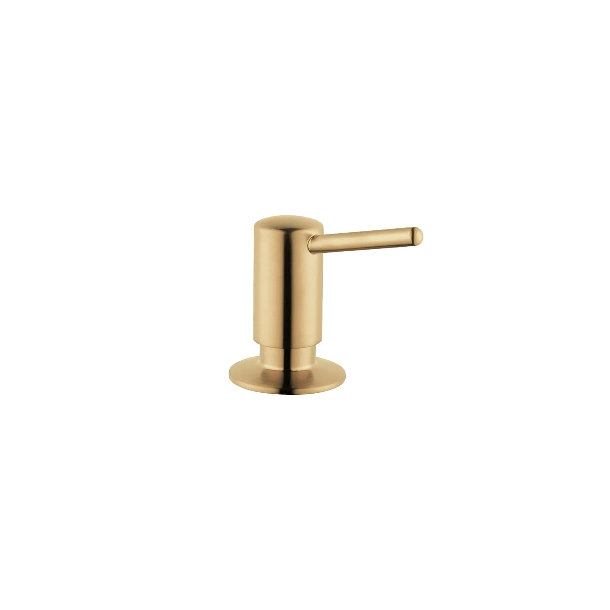 hansgrohe Brushed Gold Optic Ceramic Soap Dispenser 473ml (16 fl oz) | Premium Finish for Kitchens - main product image