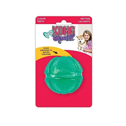 KONG Squeezz Dental Ball for Medium/Large Dogs | Flexible Teeth Cleaning Chew Toy thumbnail 3