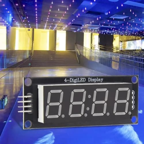Hyuduo 4-Digit 7-Segment LED Display Module with TM1637 IC, Blue LEDs | Raspberry Pi Compatible thumbnail 4