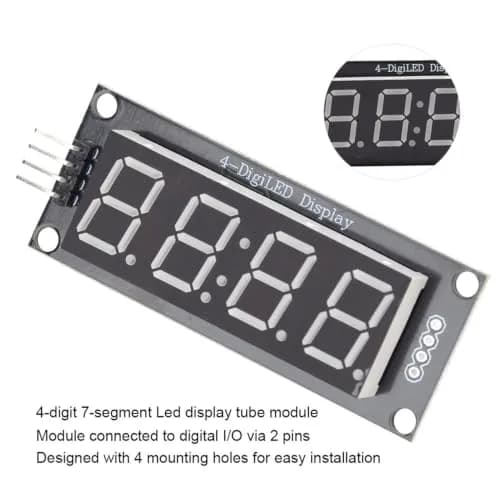 Hyuduo 4-Digit 7-Segment LED Display Module with TM1637 IC, Blue LEDs | Raspberry Pi Compatible thumbnail 6