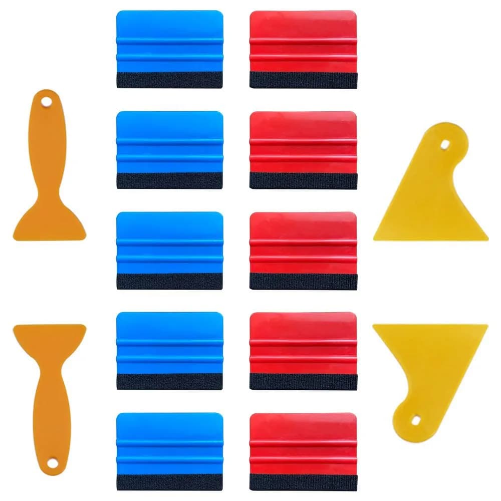 UTSAUTO 14Pcs Felt Edge Squeegee Car Wrapping Tool Kit 100x70mm | Vinyl Wrap, Window Tint, Wallpaper Installation