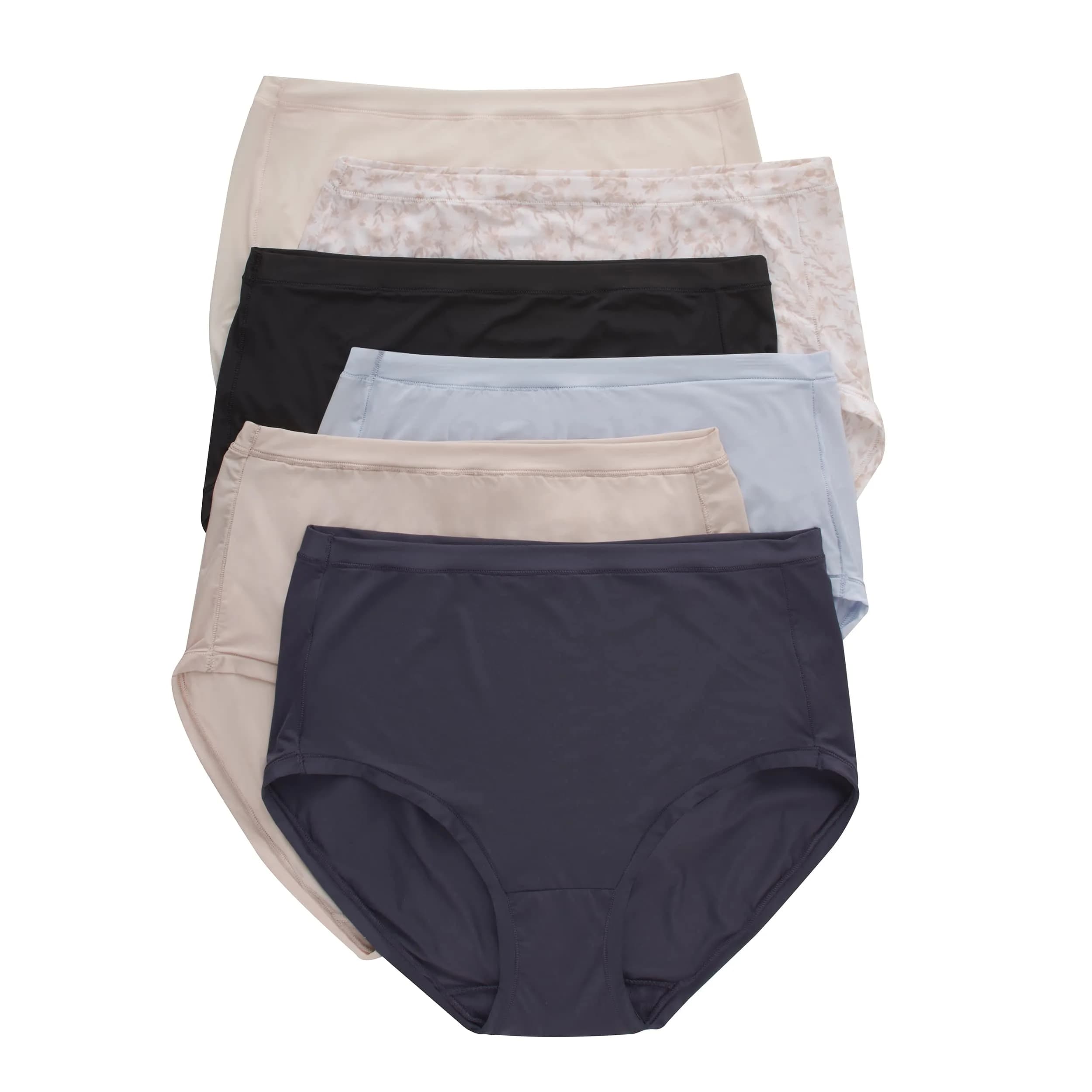 Hanes Women's ComfortFlex Fit Stretch Briefs Panties, Microfiber, Assorted, X Large | Breathable, No-ride-up, Tagless - main product image